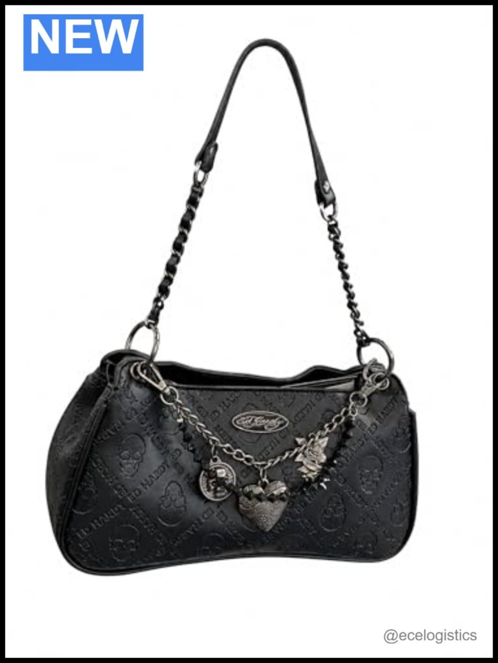 Ed Hardy Women's Faux Leather Hobo Shoulder Crossbody Bag